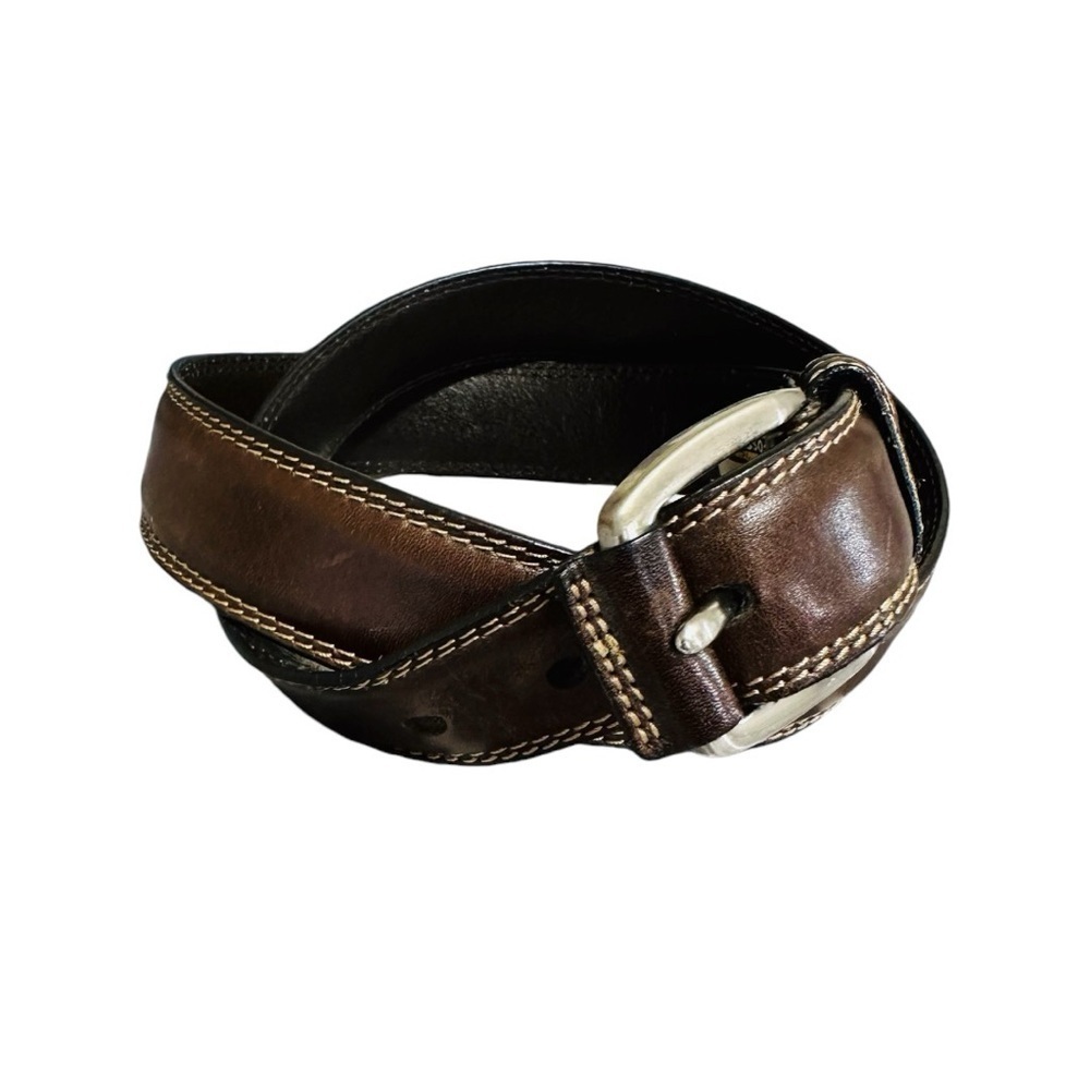 Fossil- Dark Brown 100% Leather Belt- Size 34/35 - Picture 2 of 7